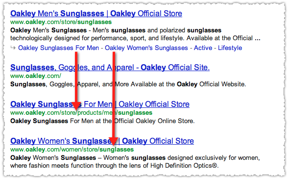 Here's a search result for Oakley Sunglasses