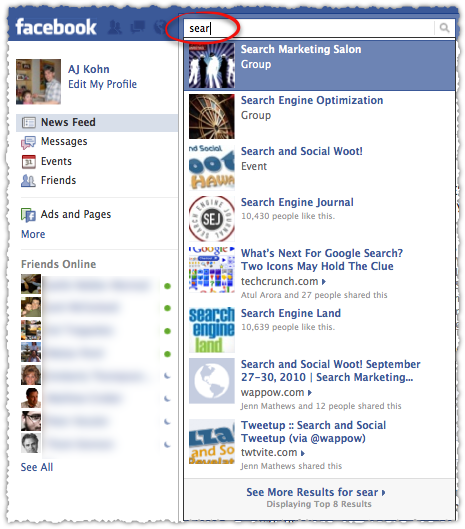 Facebook Typeahead Search