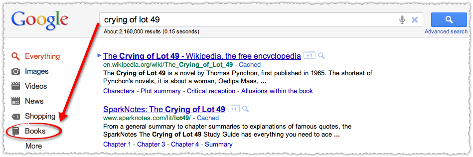 Contextual Google Search for Books