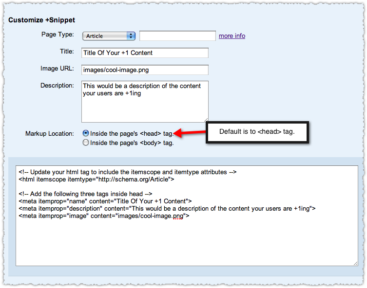 How to Customize Your Google +1 Snippet