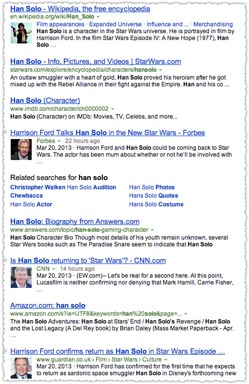 Han Solo People Snippets on Bing