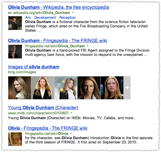 People Snippet for Olivia Dunham on Bing