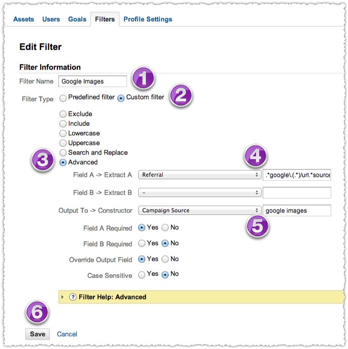 Creating a Google Analytics Google Image Search Filter