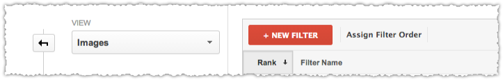 Google Analytics Red New Filter Button