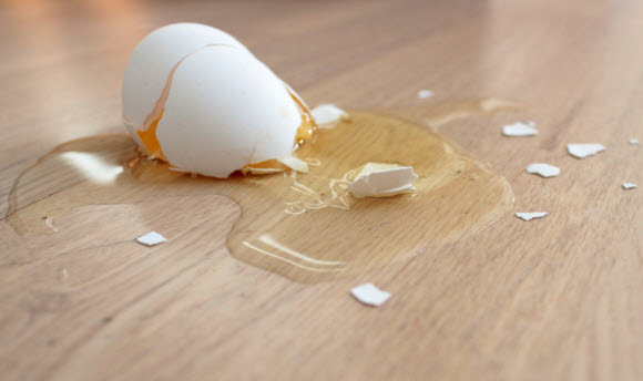 Dropped and Cracked Egg