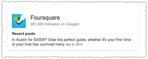 Knowledge Card for Foursquare