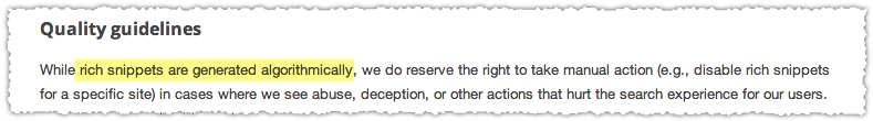 Rich Snippets Algorithm