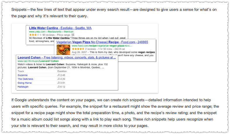 Google's Rich Snippets Examples