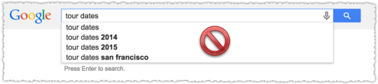 Tour Dates Autocomplete Suggestions