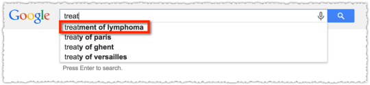 Autocomplete for Treatment after Lymphoma Query