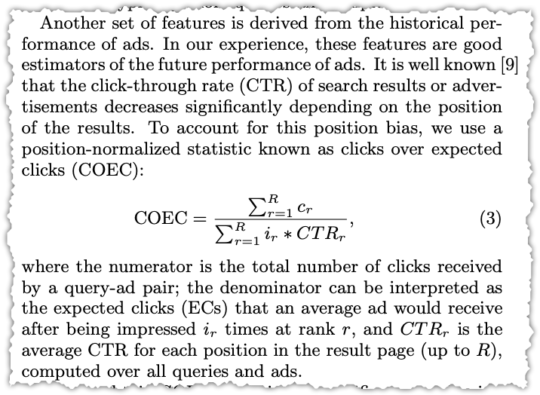 COEC calculation as seen in a Yahoo paper