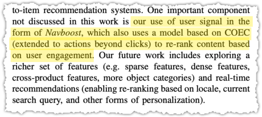 Pinterest paper describing Navboost