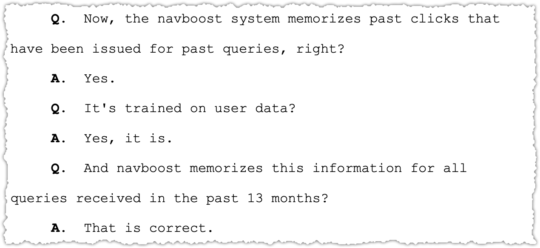 Pandu Nayak testimony on click data and navboost