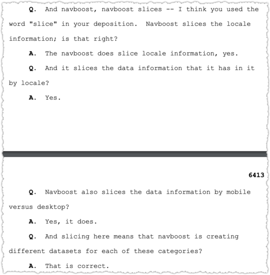 Pandu Nayak testimony covering navboost slices